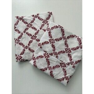 BOLL AND BRANCH Hemmed PAIR Standard PILLOWCASES Red ORGANIC COTTON